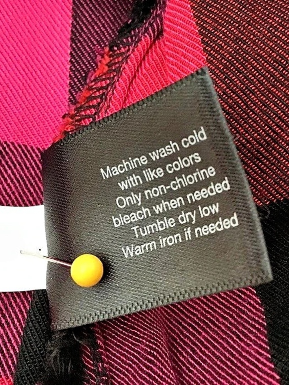 Lane Bryant Plaid Bow Blouse in Pink & Black Size X Like New - Picture 9 of 9